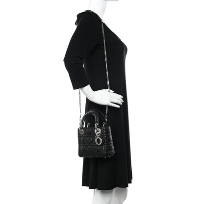 Christian Dior Lambskin Cannage Mini Lady Dior Black 2 of 10