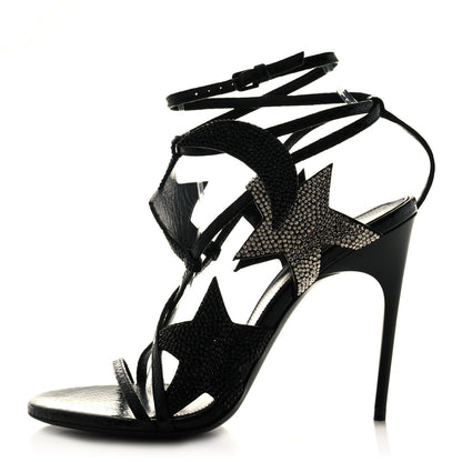 Saint Laurent Ayers Stardust Strap 105 Sandals 35.5 Black 1 of 8