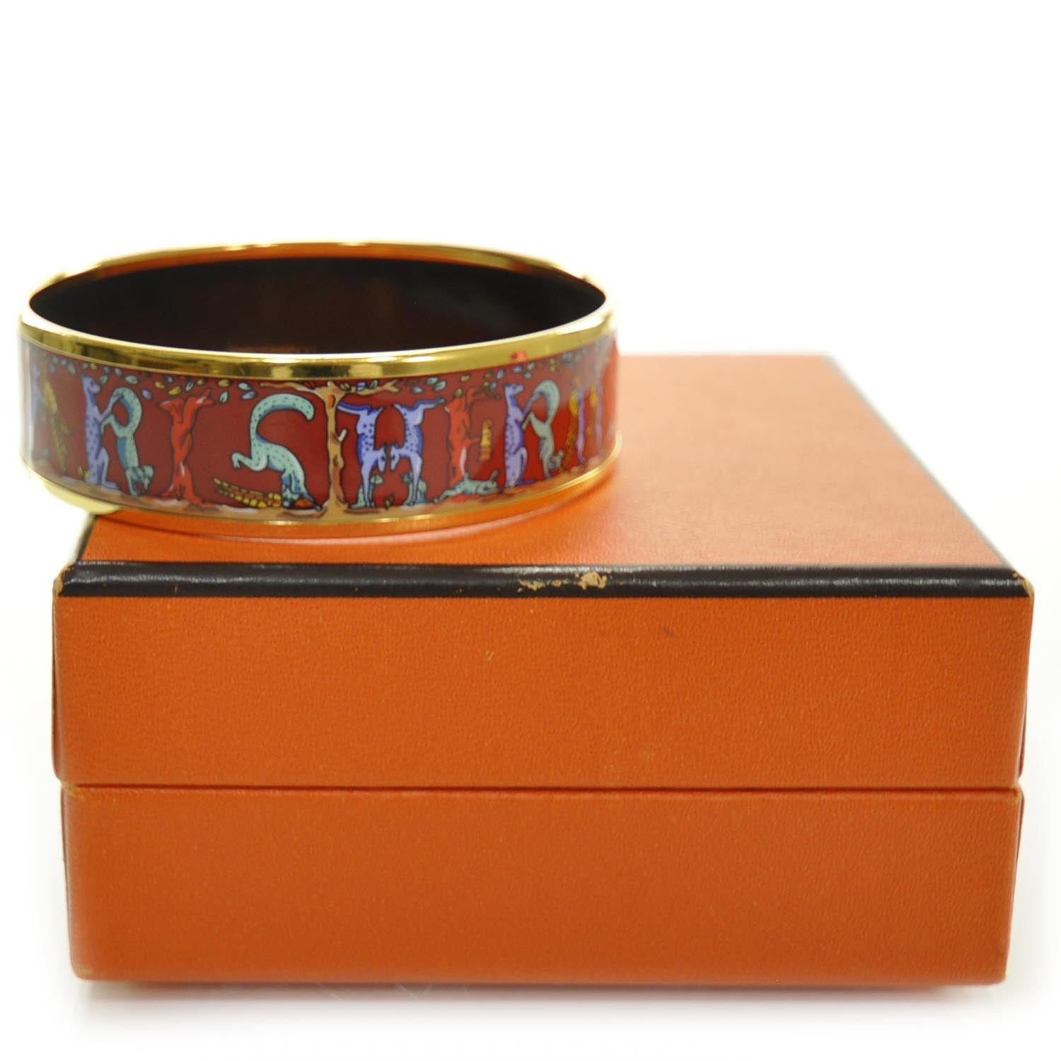 Hermes Enamel Printed Wide Bracelet 2 of 5