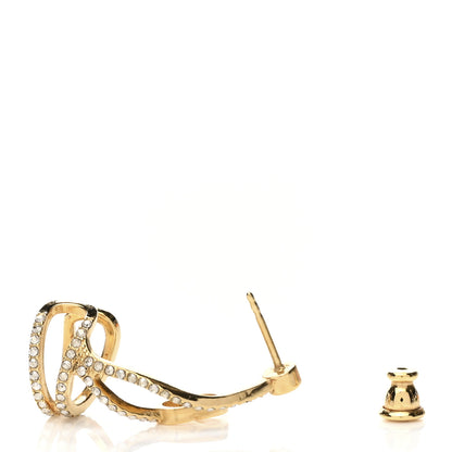 Christian Dior Metal Crystal Petit Rigid CD Ear Jewelry Gold 4 of 4