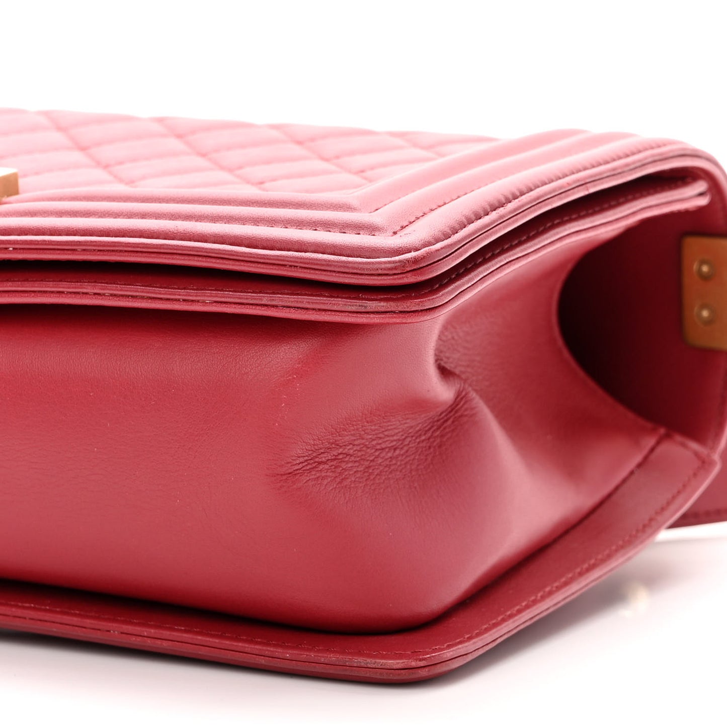 Calfskin Quilted Medium Boy Flap Red