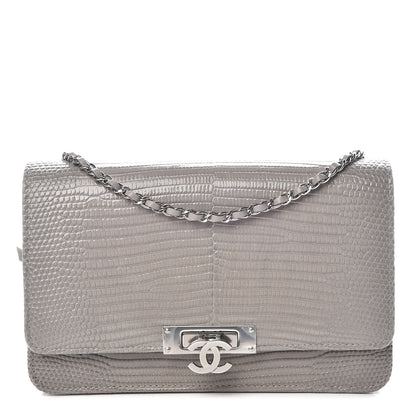 Chanel Lizard Golden Class Wallet on Chain WOC Grey 1 of 10