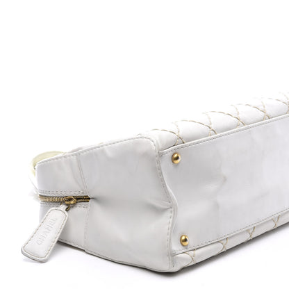 Chanel Calfskin Stitch Bowler White 7 of 9