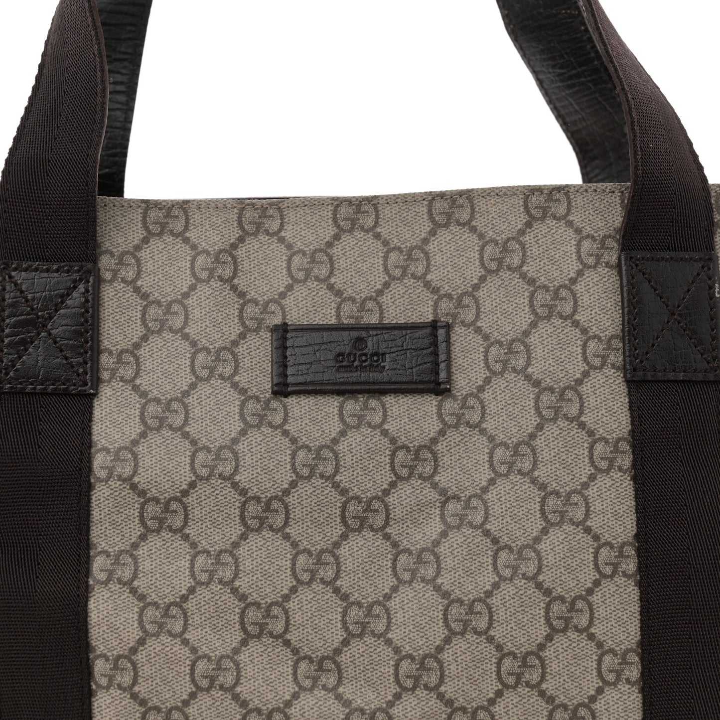 GG Plus Monogram Medium Tote Dark Brown