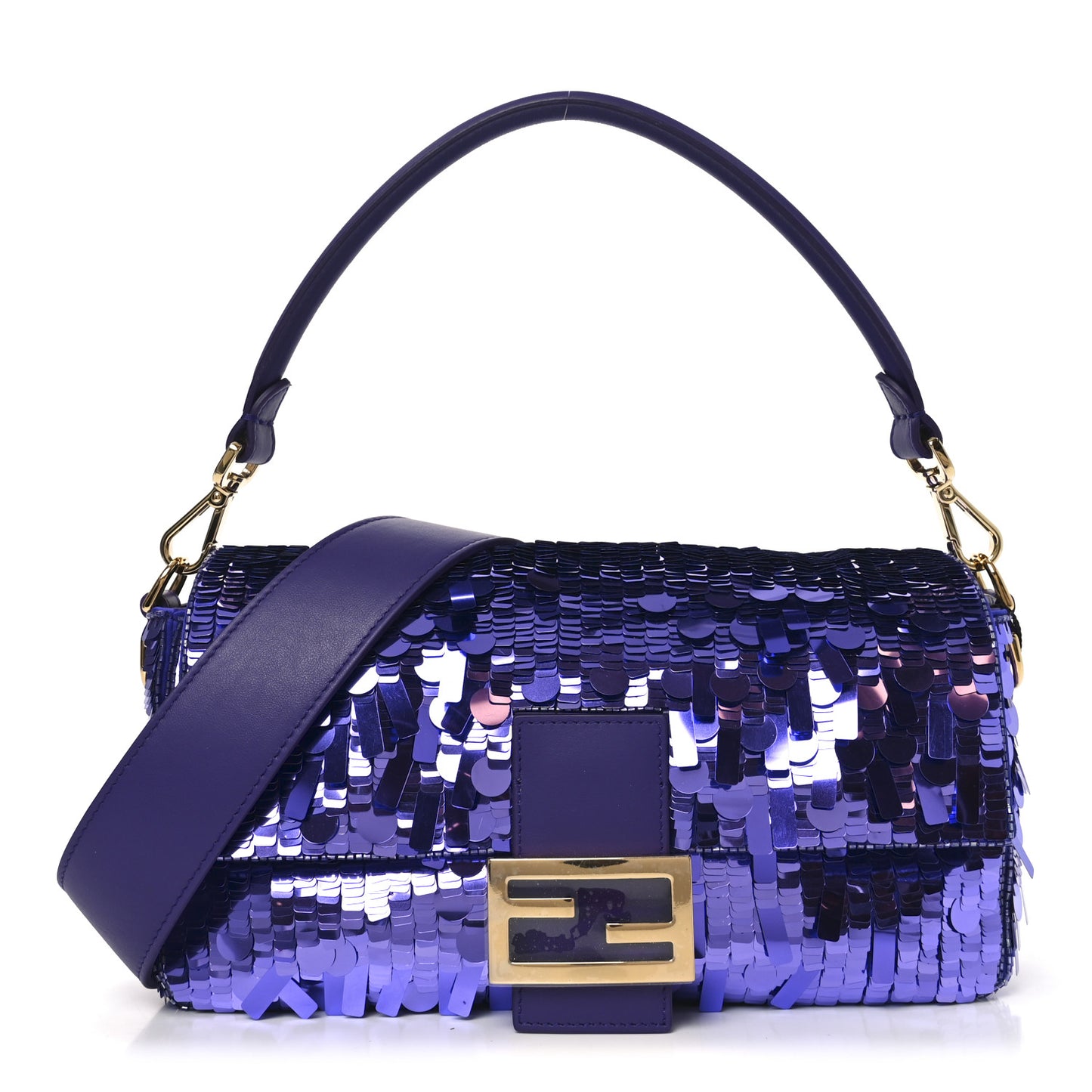 Sequin Paillettes Shiny Nappa Sex and the City Baguette Viola Purple Rain
