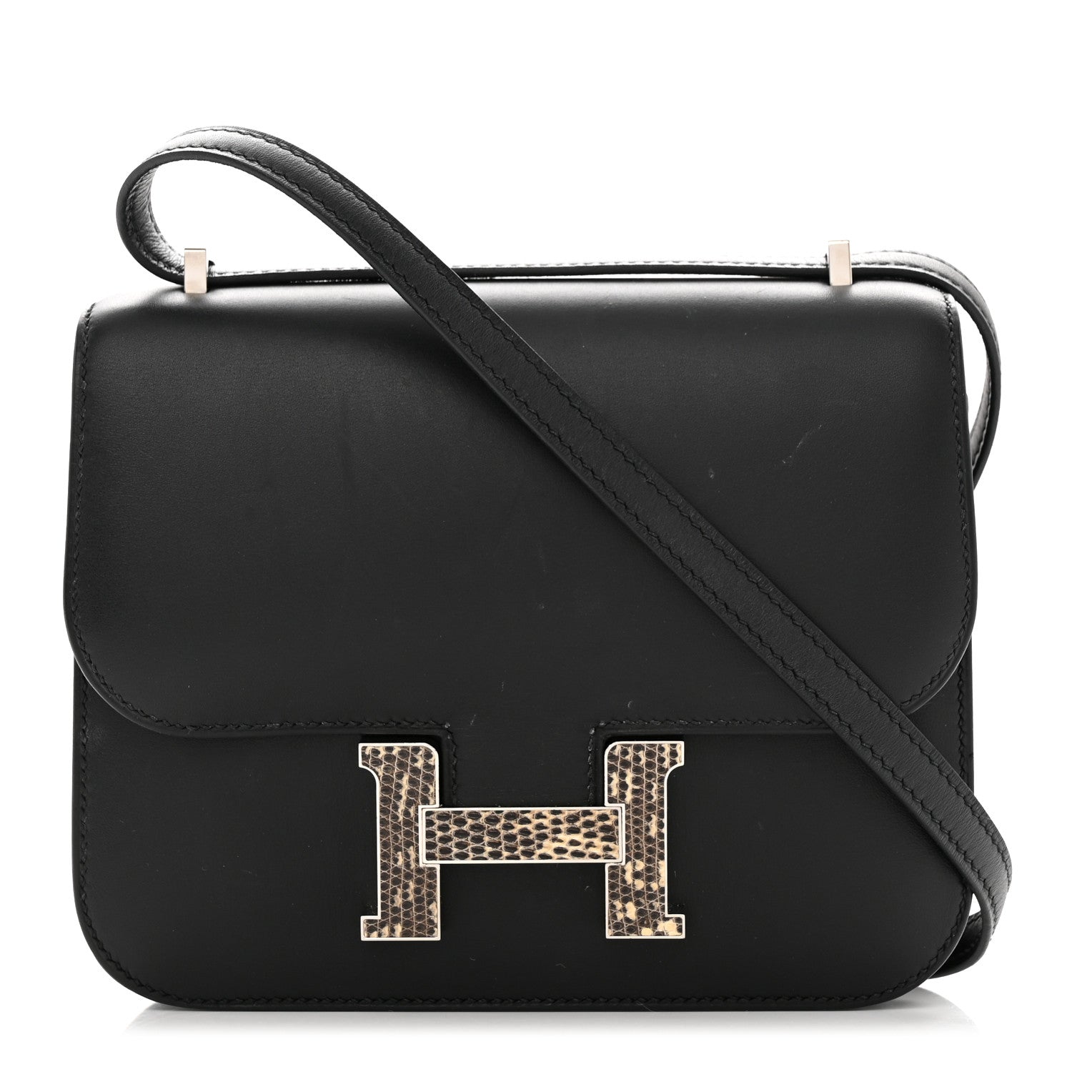 Hermes Veau Monsieur Lizard Constance 18 Black Ombre 1 of 14