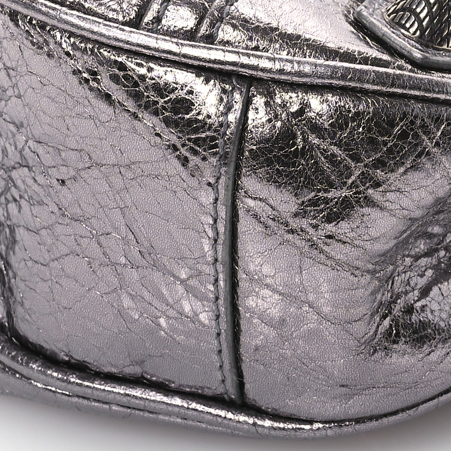 Balenciaga Metallic Agneau Arena Le Cagole Shoulder Bag XS Silver 11 of 12