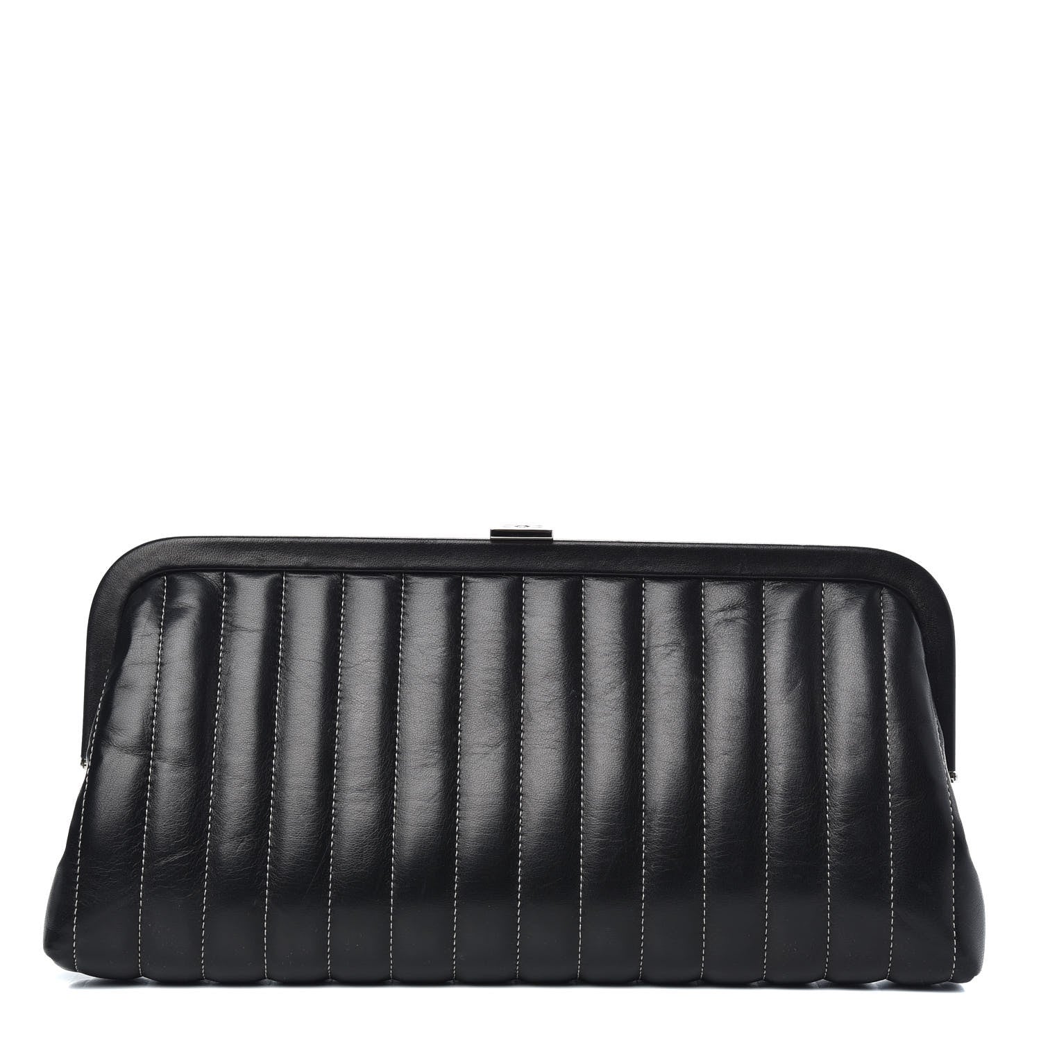 Chanel Lambskin Vertical Quilted Mademoiselle Clutch Black 1 of 11