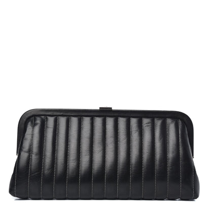 Chanel Lambskin Vertical Quilted Mademoiselle Clutch Black 1 of 11