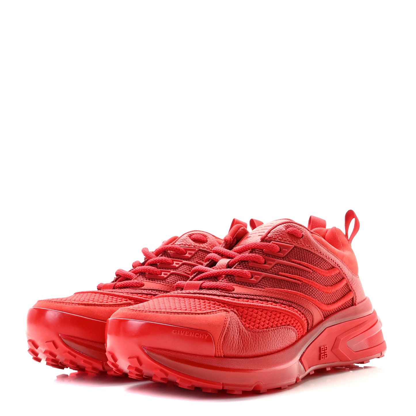 Calfskin Mesh Technical Canvas Mens GIV 1 Sneakers 40 Red