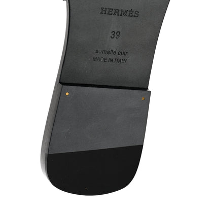 Hermes Toile H Oran Fringe Sandals 39 Prunoir 10 of 13