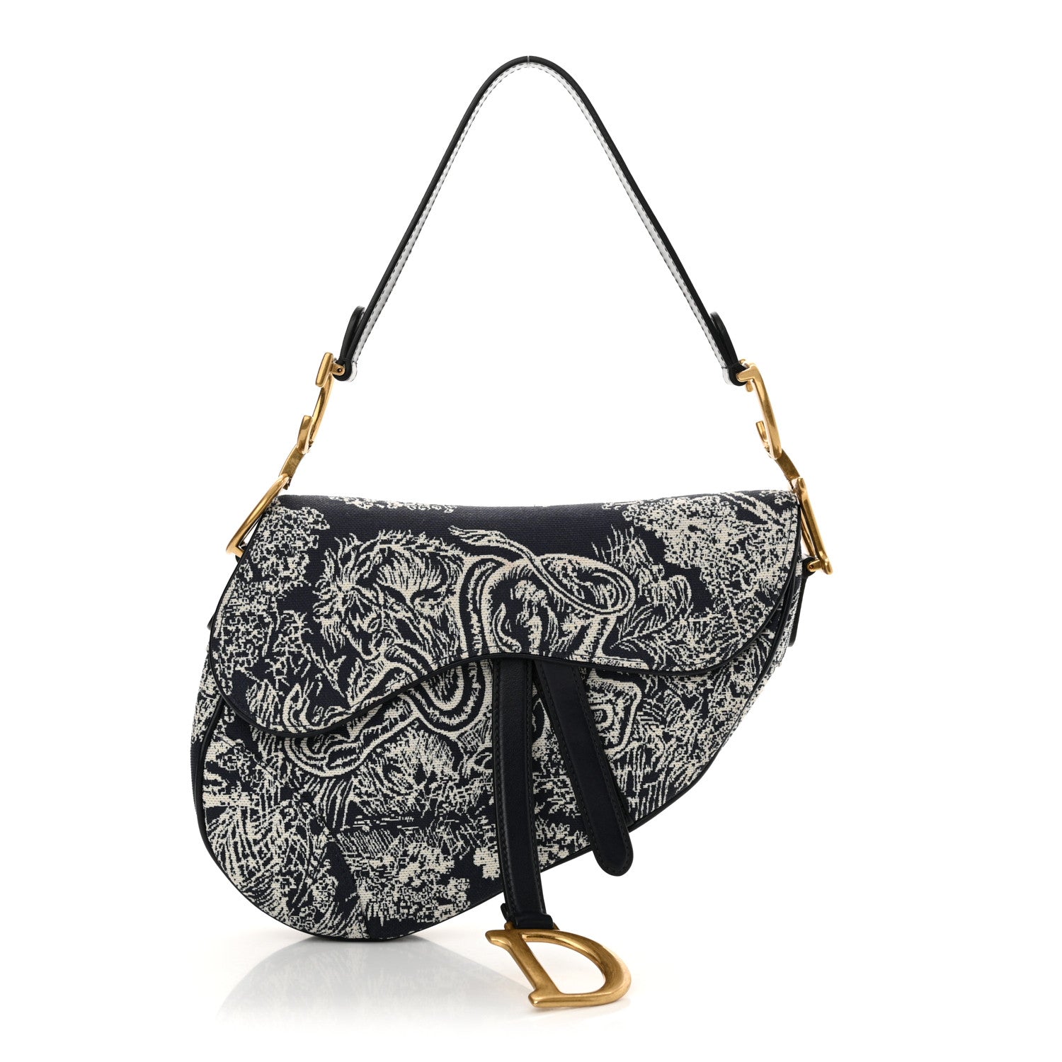 Christian Dior Canvas Embroidered Dioriviera Saddle Bag Blue 1 of 11
