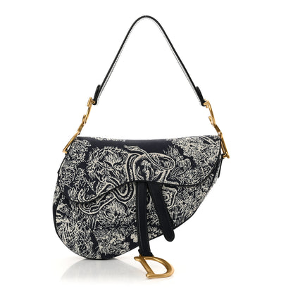 Christian Dior Canvas Embroidered Dioriviera Saddle Bag Blue 1 of 11