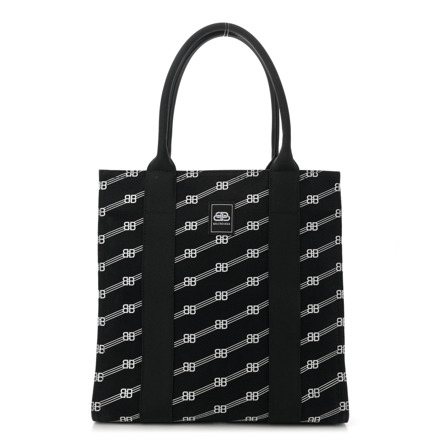 Canvas BB Monogram Sharp Tote Black