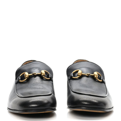 Gucci Goatskin Womens Horsebit Mid-Heel Loafers 38 Black 2 of 8