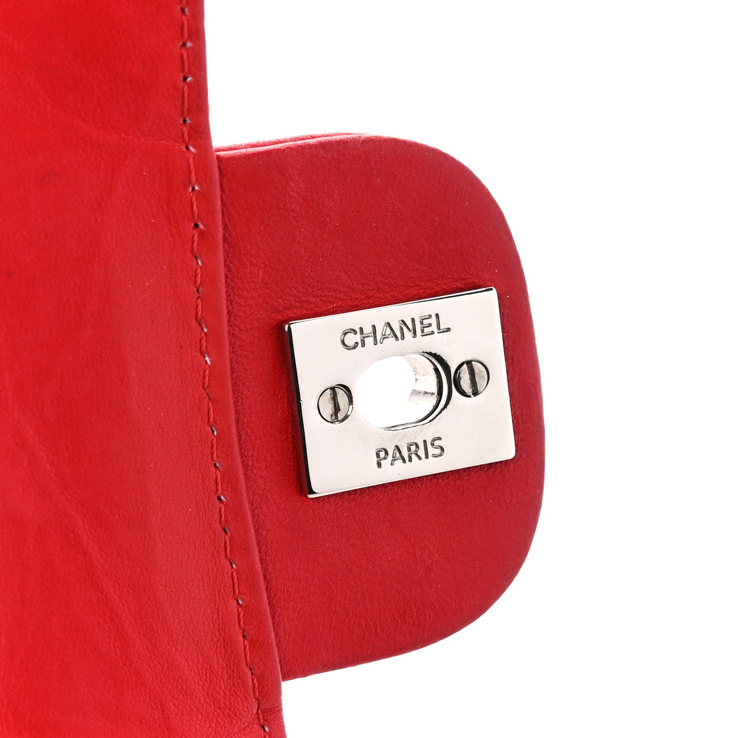 Lambskin Quilted Chain Clutch Flap Red