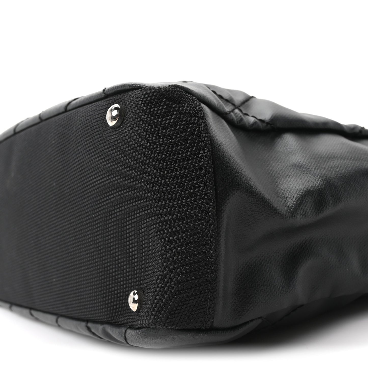 Coated Canvas Quilted Small Paris Biarritz Tote Black