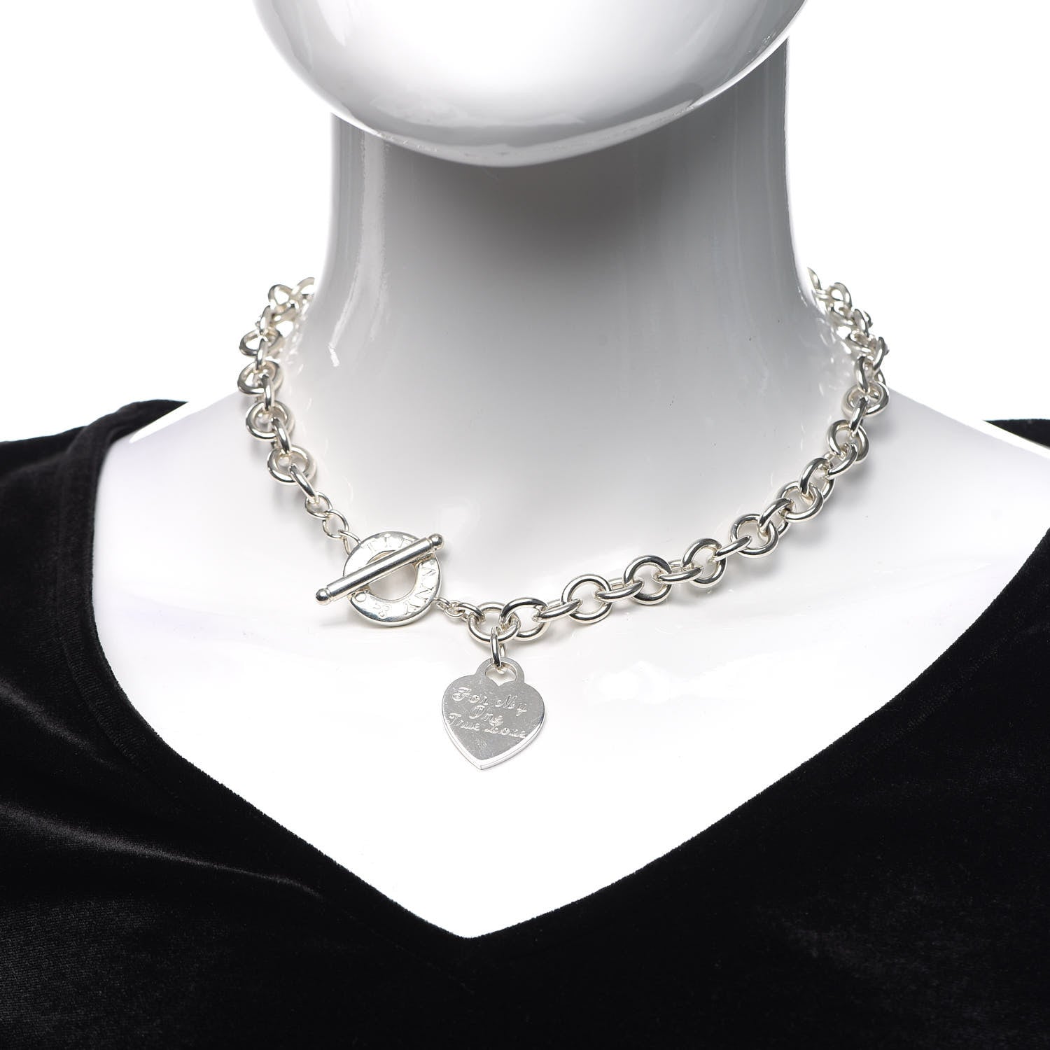Tiffany Sterling Silver Heart Tag Toggle Necklace 2 of 4