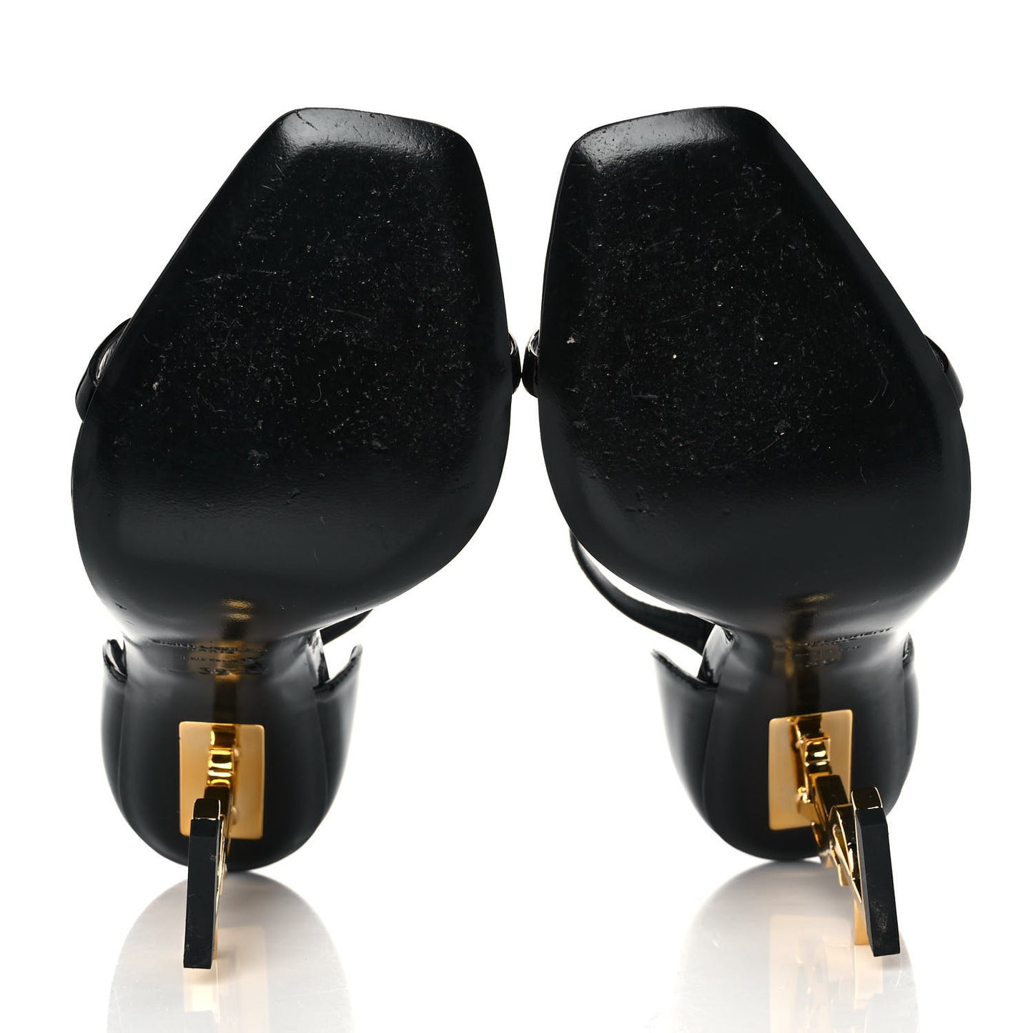 Patent Calfskin Opyum 110 Sandals 39 Black Gold