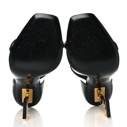 Saint Laurent Patent Calfskin Opyum 110 Sandals 39 Black Gold 5 of 8