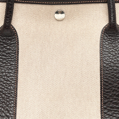 Hermes Buffle Skipper Toile Garden Party 36 MM Tote Marron Fonce 7 of 11