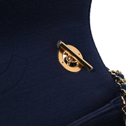 Chanel Jersey Chevron Quilted Small Trendy CC Dual Handle Flap Bag Navy Blue 12 of 15