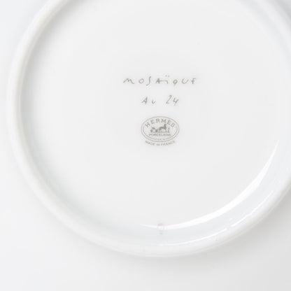 Hermes Porcelain Mosaique Au 24 Gold Tea Cup And Saucer Set Of 2 8 of 10