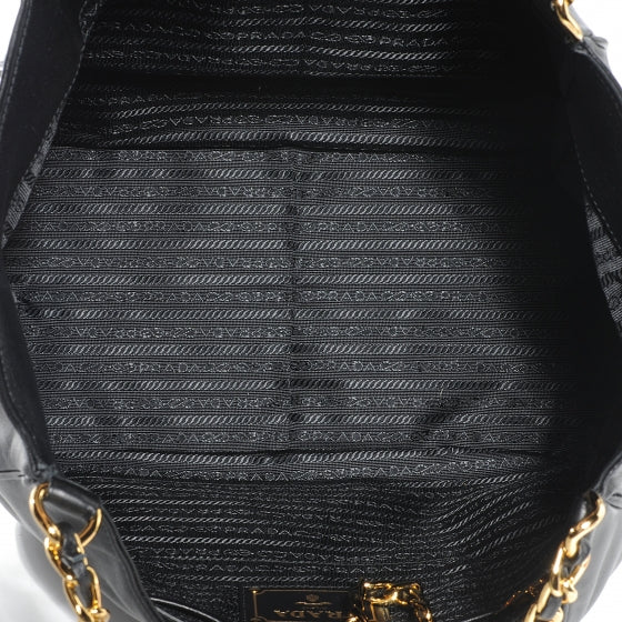 Soft Calf Chain Tote Nero Black