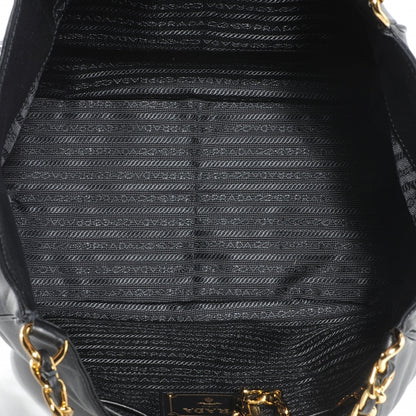 Prada Soft Calf Chain Tote Nero Black 6 of 9