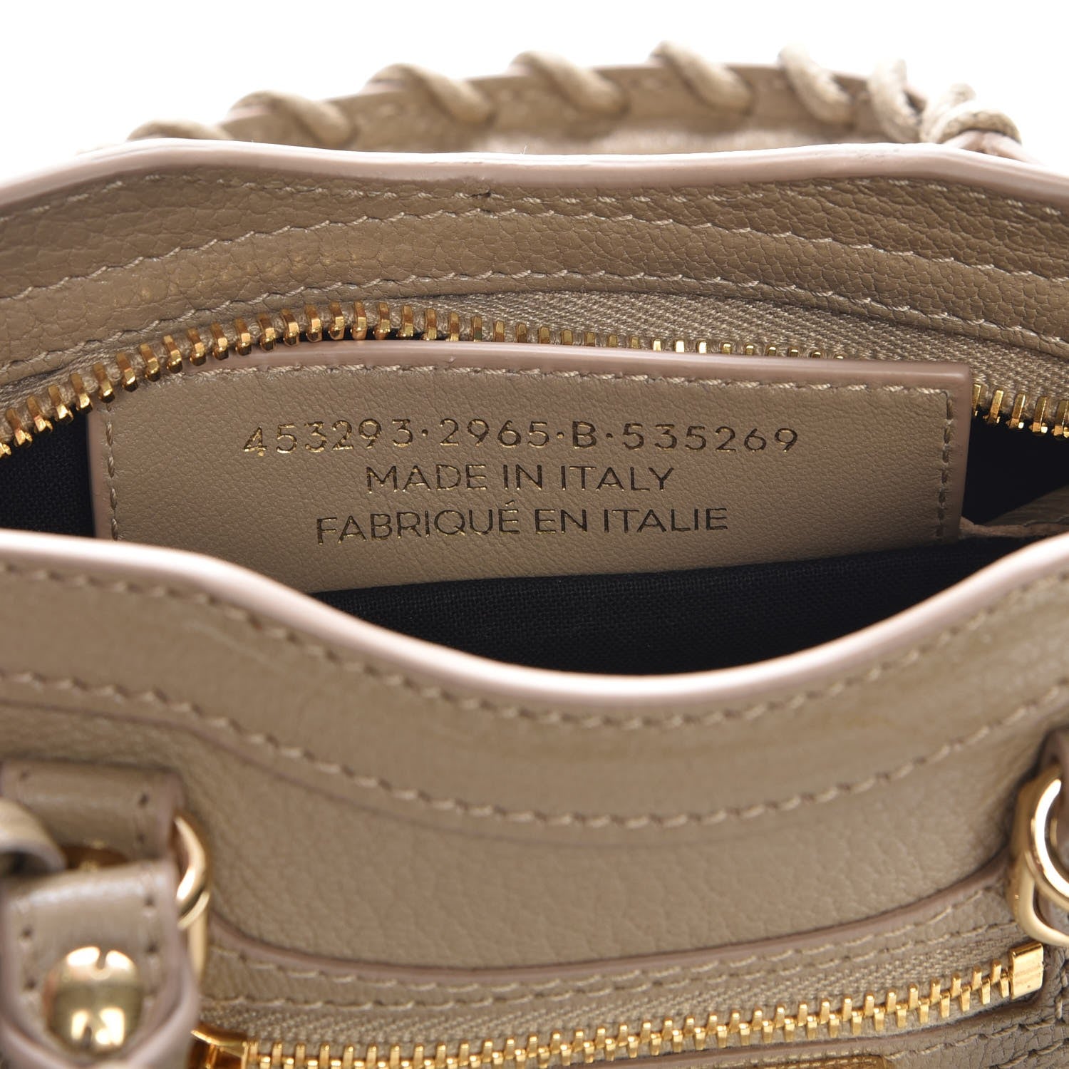 Balenciaga Chevre Gold Metallic Edge Hardware Nano City Beige Latte 7 of 7