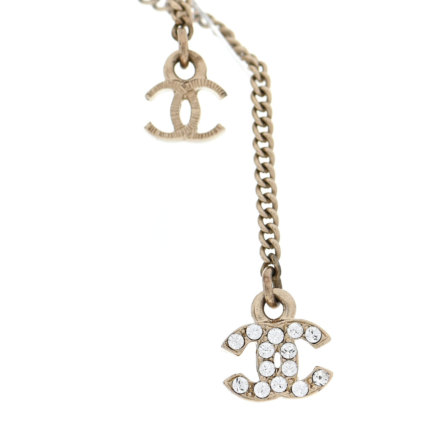 Pearl Beaded CC Long Necklace Navy