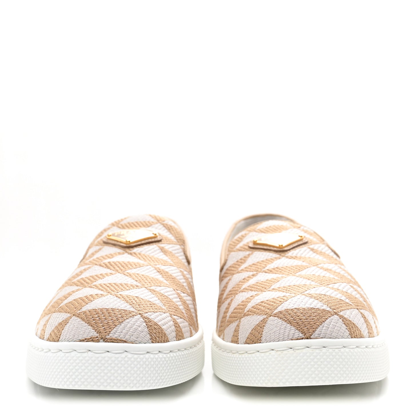 Jacquard Trianglolo Symbole Embroidered Metal Triangle Logo Slip On Sneakers 38 Corda Talco