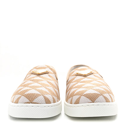 Prada Jacquard Trianglolo Symbole Embroidered Metal Triangle Logo Slip On Sneakers 38 Corda Talco 3 of 10