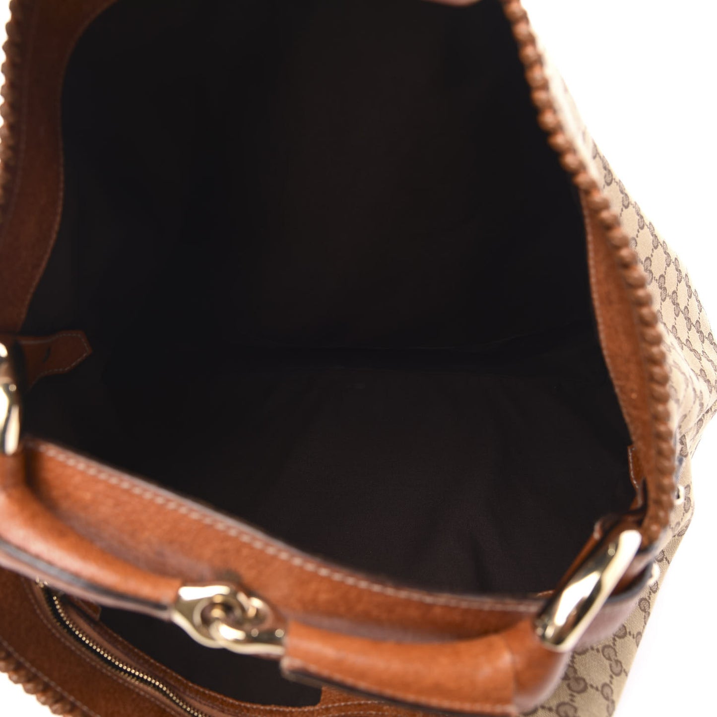 Monogram Large Horsebit Chain Hobo Brown