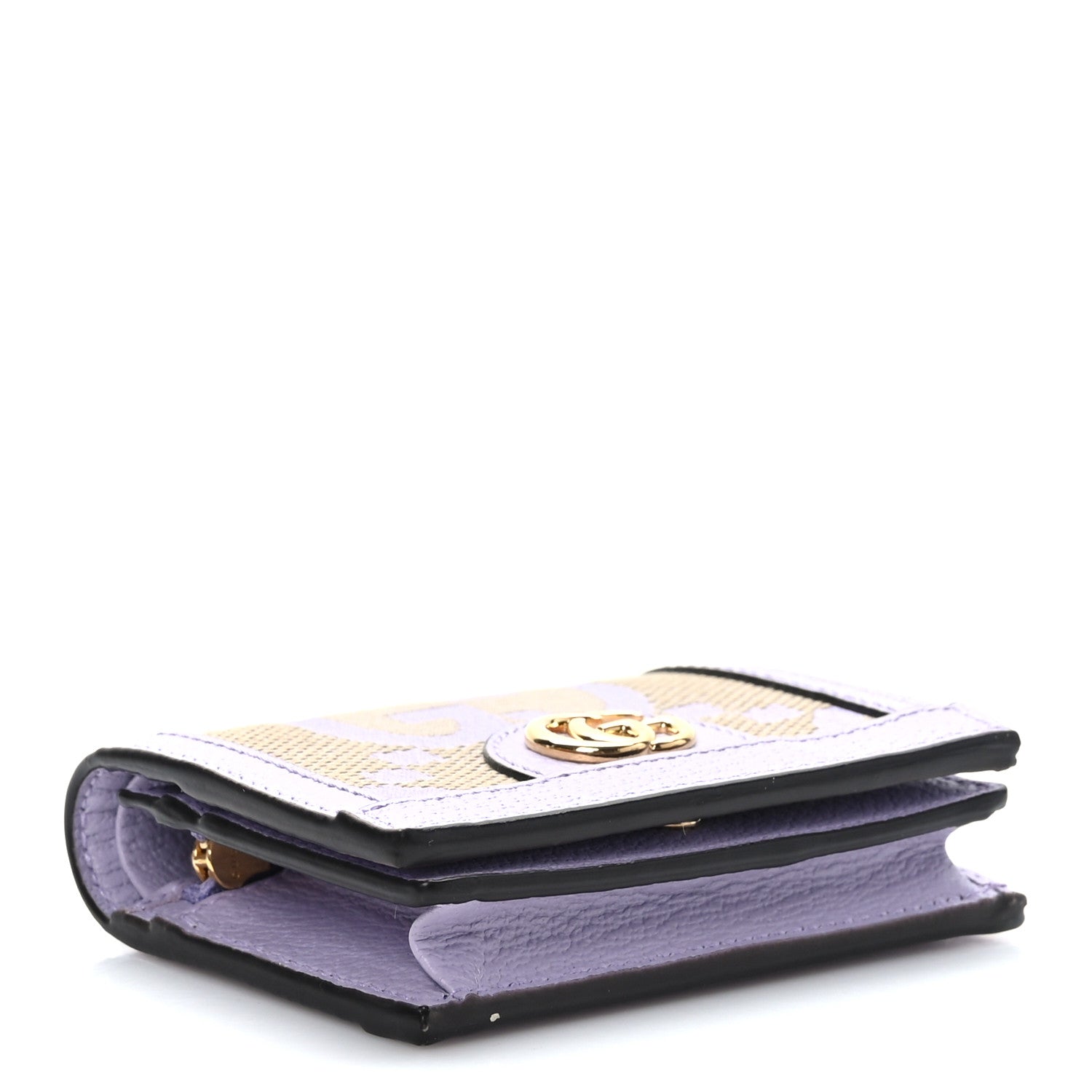 Gucci Monogram Jumbo GG Textured Dollar Calfskin Ophidia Card Case Beige Lapis 4 of 8