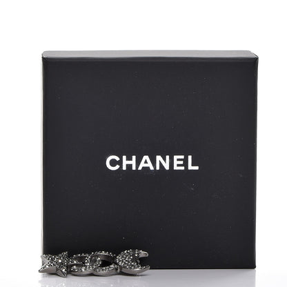 Chanel Ruthenium Crystal CC Moon Star Brooch 3 of 5