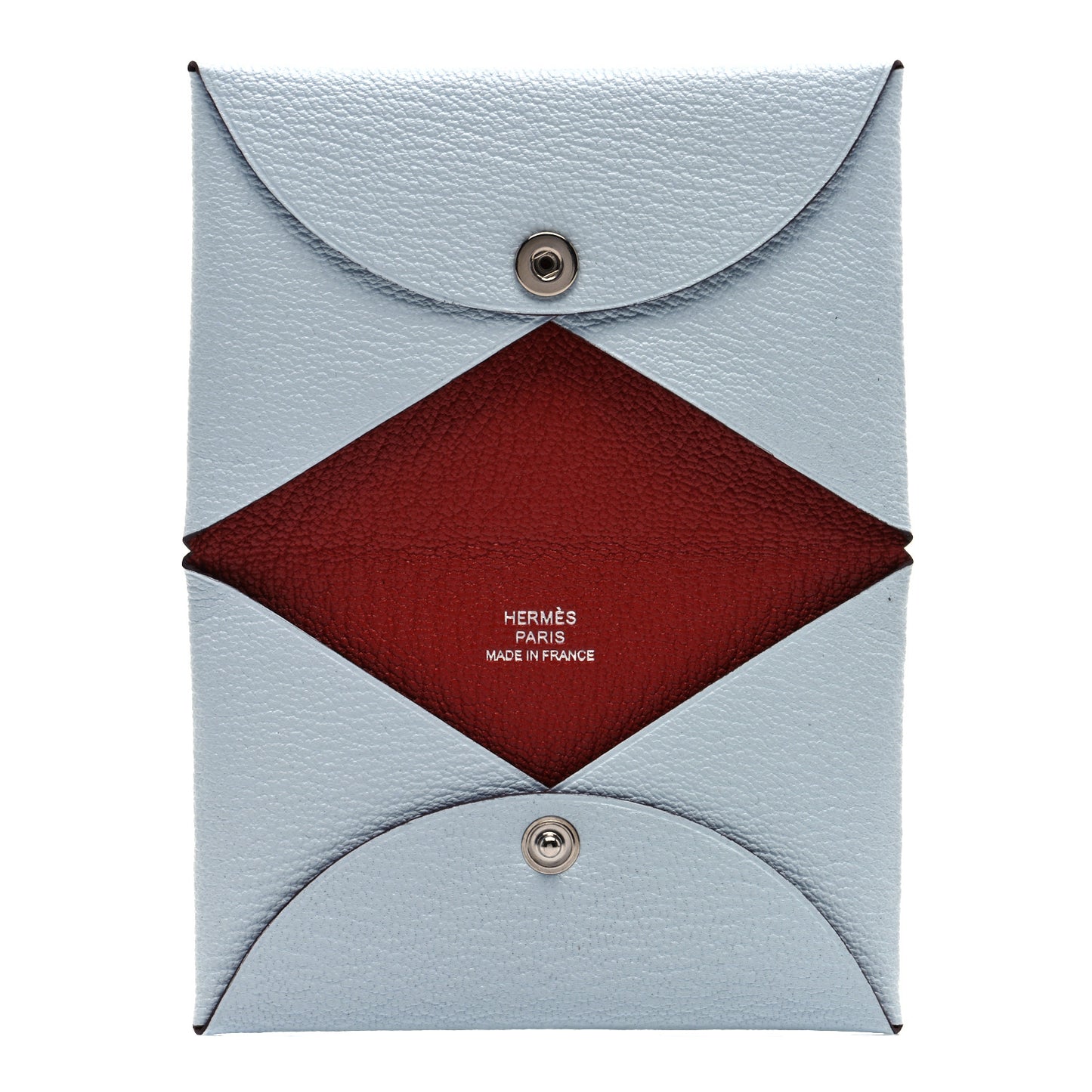 Chevre Mysore Verso Calvi Card Case Bleu Brume Brique