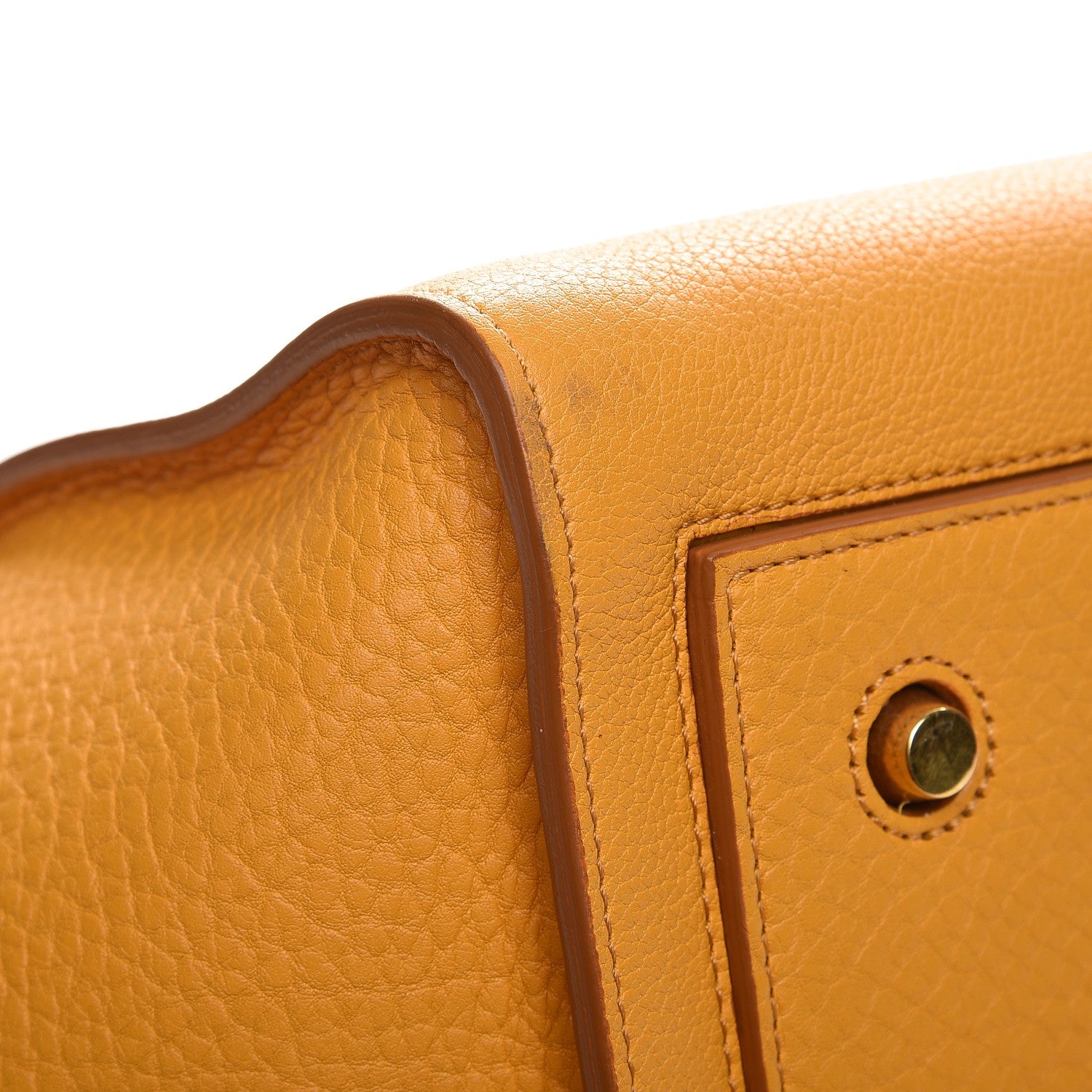 Celine Crisped Calfskin Small Tie Knot Tote Saffron 11 of 11