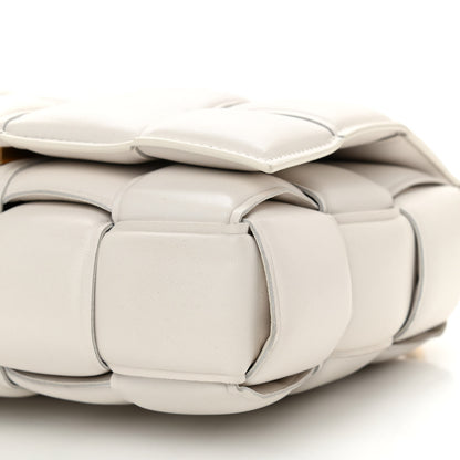 Bottega Veneta Lambskin Maxi Intreccio Padded Chain Cassette Crossbody Bag White 9 of 11