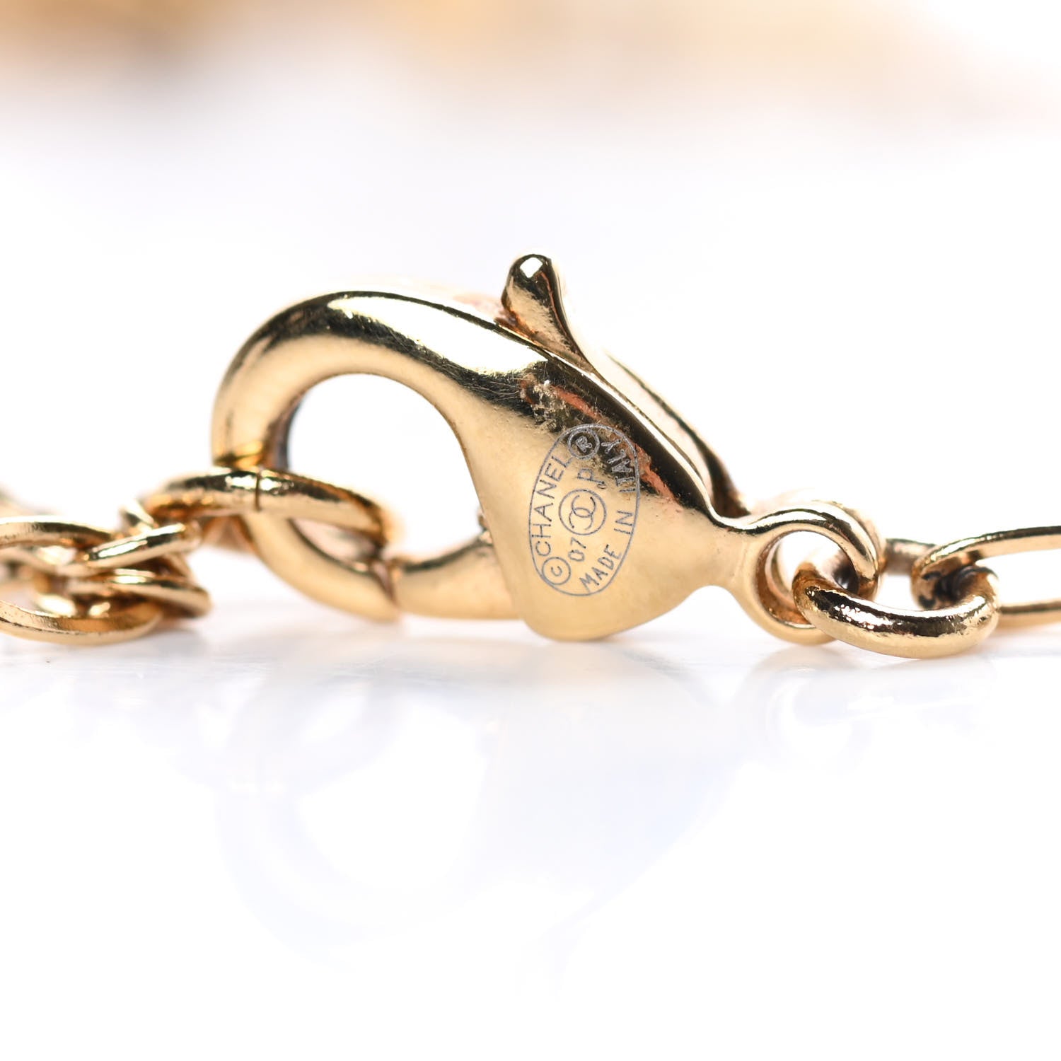 Chanel Pearl CC Logo Drop Necklace Gold 4 of 4