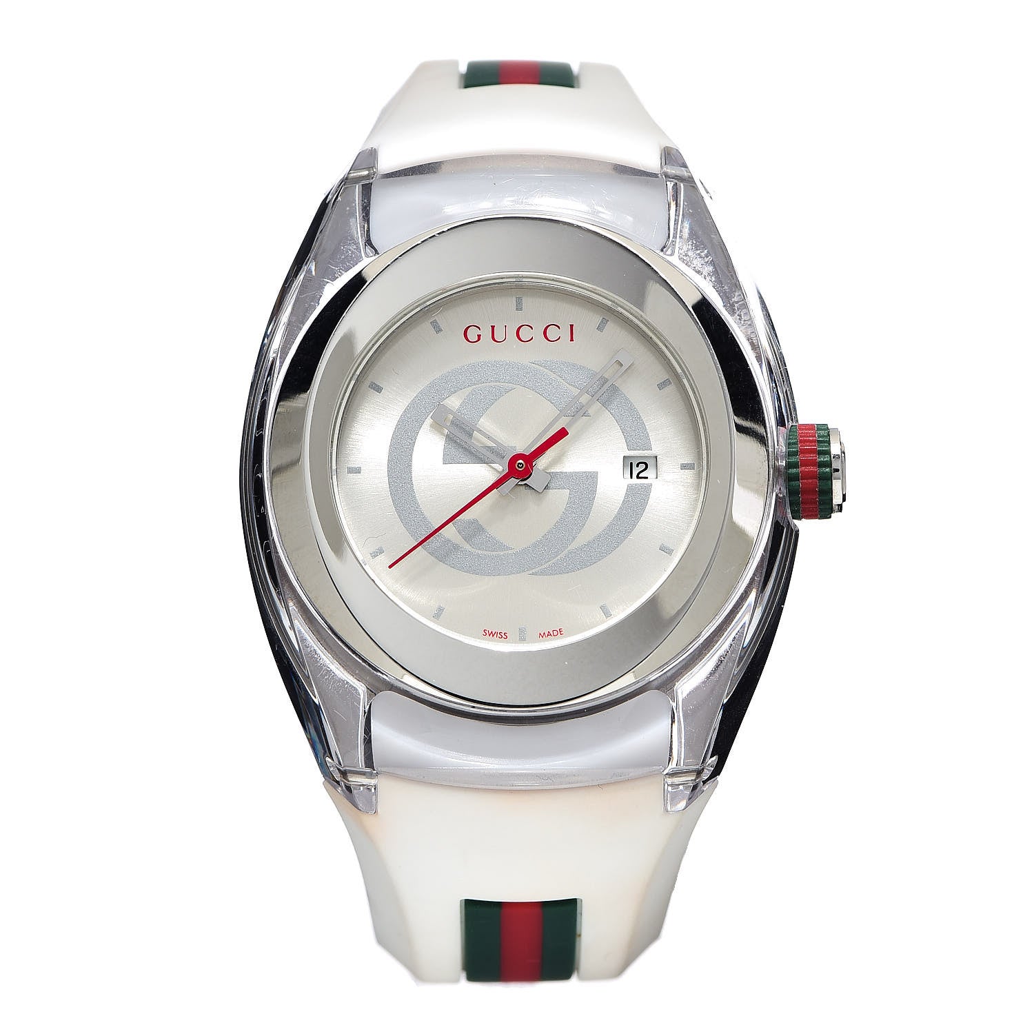Gucci Stainless Steel Rubber 36mm Sync Web Quartz Watch 1 of 10
