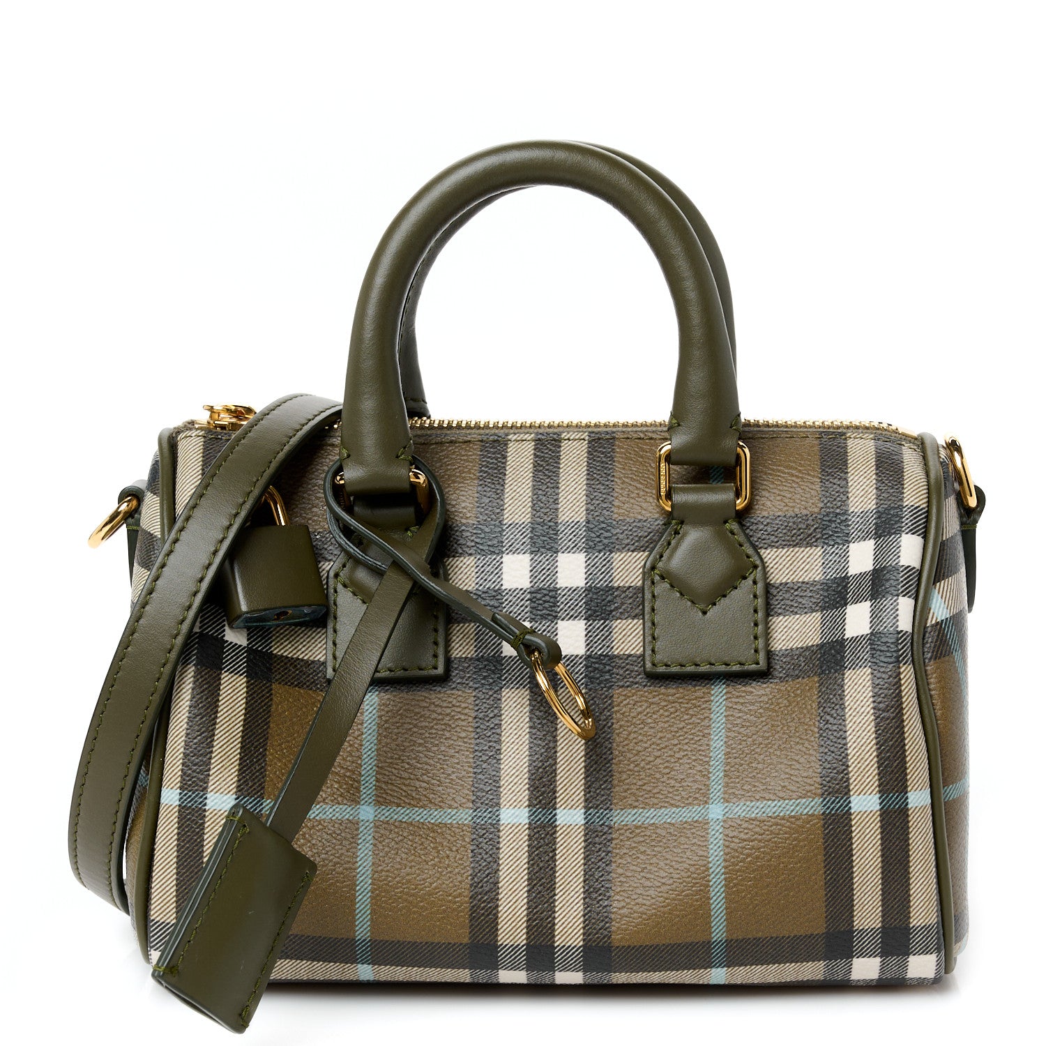 Burberry Vintage Check Mini Bowling Bag Olive Green 1 of 9