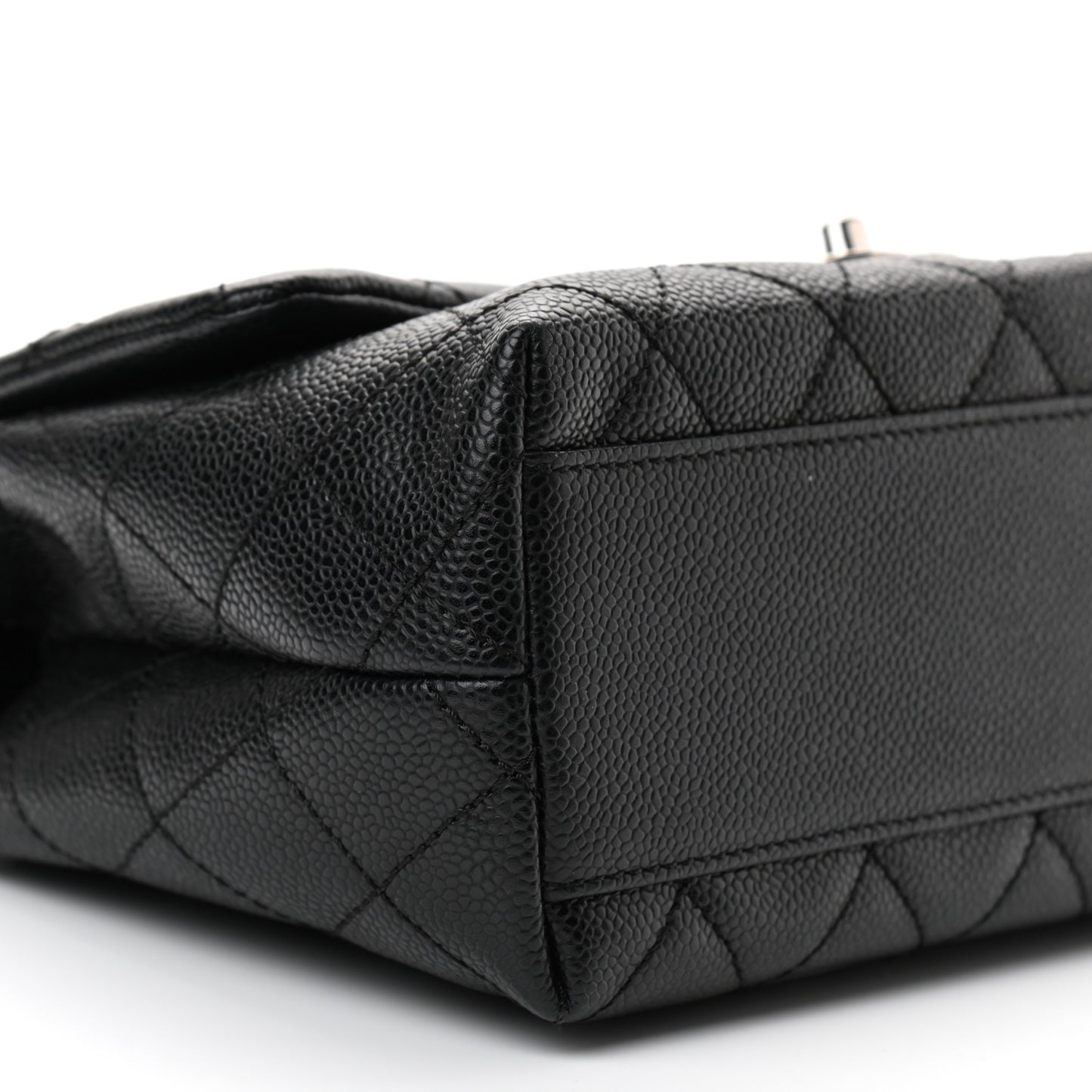 Caviar Quilted Medium Kelly Flap Bag Black