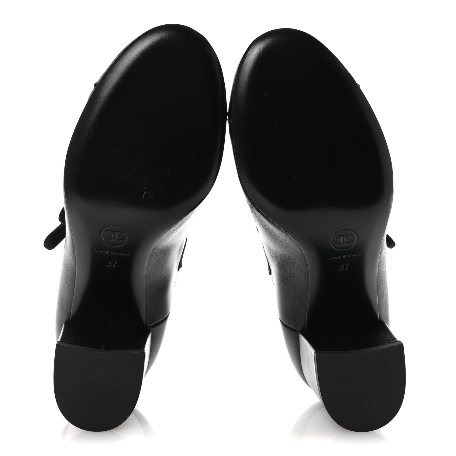 Chanel Lambskin Mary Jane Pumps 37 Black 6 of 10