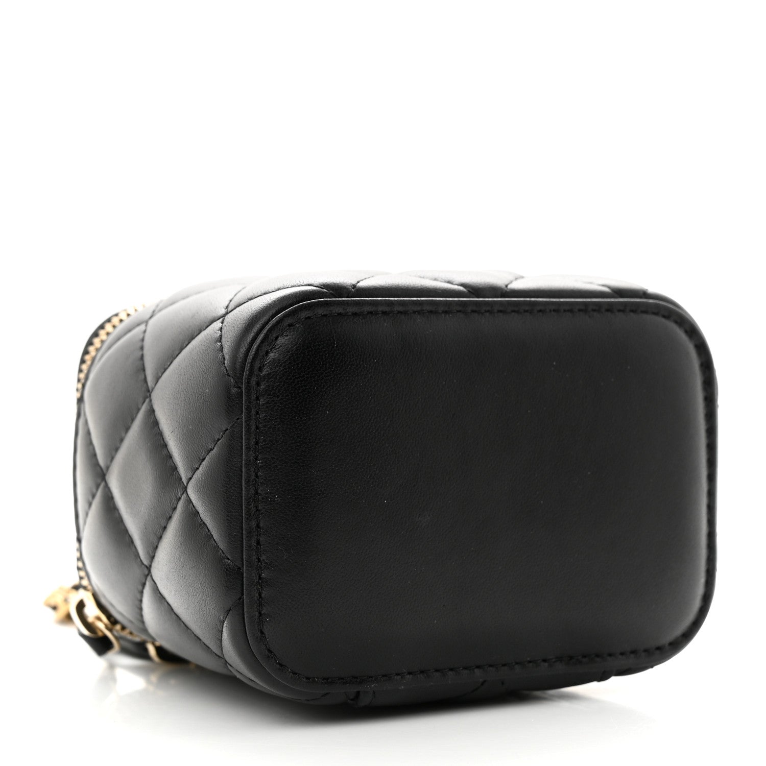 Chanel Lambskin Quilted Mini Pearl Crush Vanity Case With Chain Black 4 of 11
