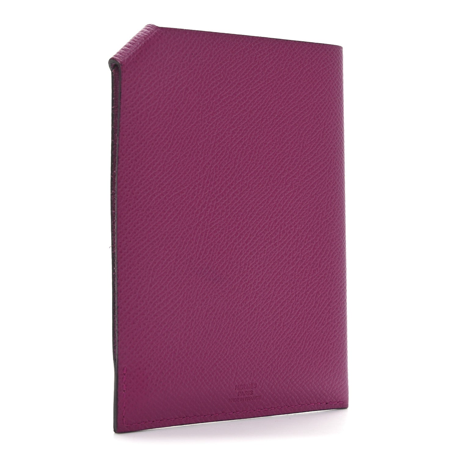 Hermes Chevre Mysore Tarmac PM Passport Holder Rose Pourpre