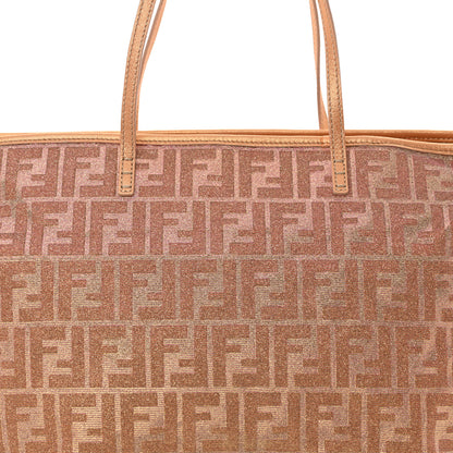 Fendi Metallic Lurex Zucca Medium Roll Tote Arancio 8 of 13