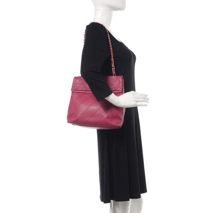 Chanel Caviar Diamond Stitched Shoulder Bag Dark Pink 2 of 15