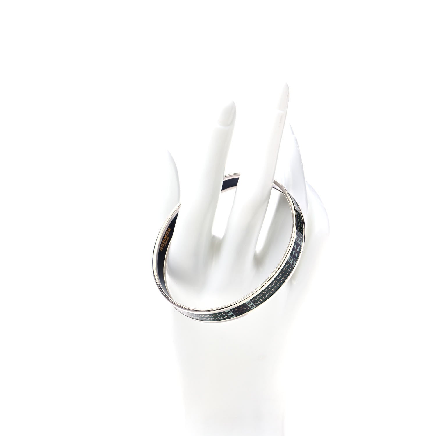 Hermes Enamel Printed Narrow Rubans de Cheval Bracelet 70 2 of 5