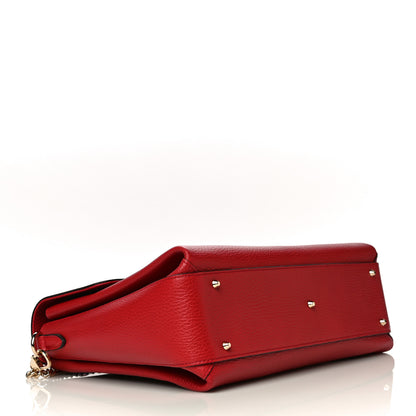 Gucci Dollar Calfskin Medium Interlocking G Top Handle Shoulder Bag Red 4 of 18